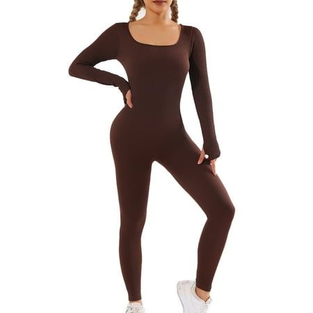 Material:90% Nylon and 10% Spandex; Features:stretchy fit,curve-hugging waistband,seamless design, delicate hemming; Occasion:Gym,yoga, workout,casual everyday; Style:One-piece Size:S/M/L/ Gender:Women,Girl Pattern Type:Solid Color:Black/Beige/coffee Package included:One Women Built Up Tank Style Sports Jumpsuit Notes: 1. Please allow 1-3 cm difference due to manual measurement, thanks; 2. Due to the screen difference,the color may be a litle different from what you expect, please allow it. Colo Fitted Bodysuit With Seamless Construction, Solid Fitted Bodysuit With Seamless Construction, Fitted Seamless Bodysuit, Stretch Seamless Solid Color Bodysuit, Fitted Seamless Elastane Unitard, Seamless Fitted Elastane Unitard, Solid Color Compression Bodysuit With Seamless Detail, Solid Bodysuit With Seamless Compression, Solid Second-skin Jumpsuits And Rompers For Workout