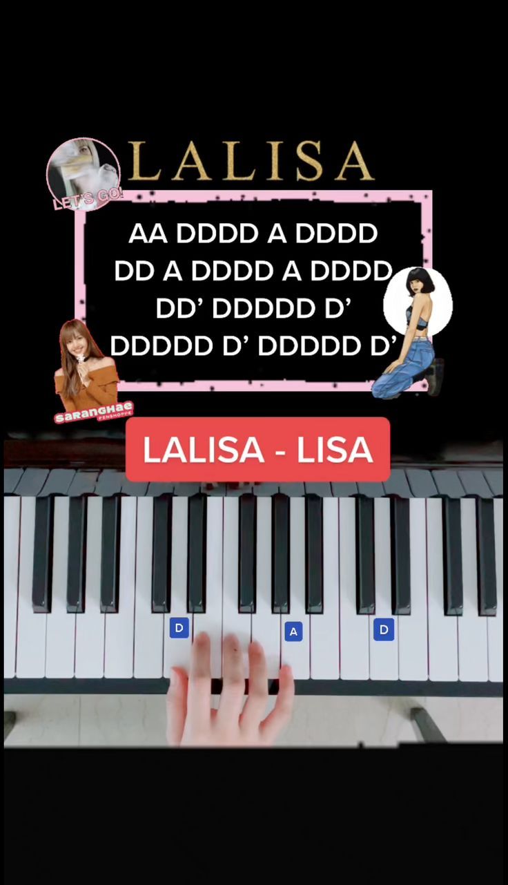 a hand is on top of a piano keyboard with the words laisia above it