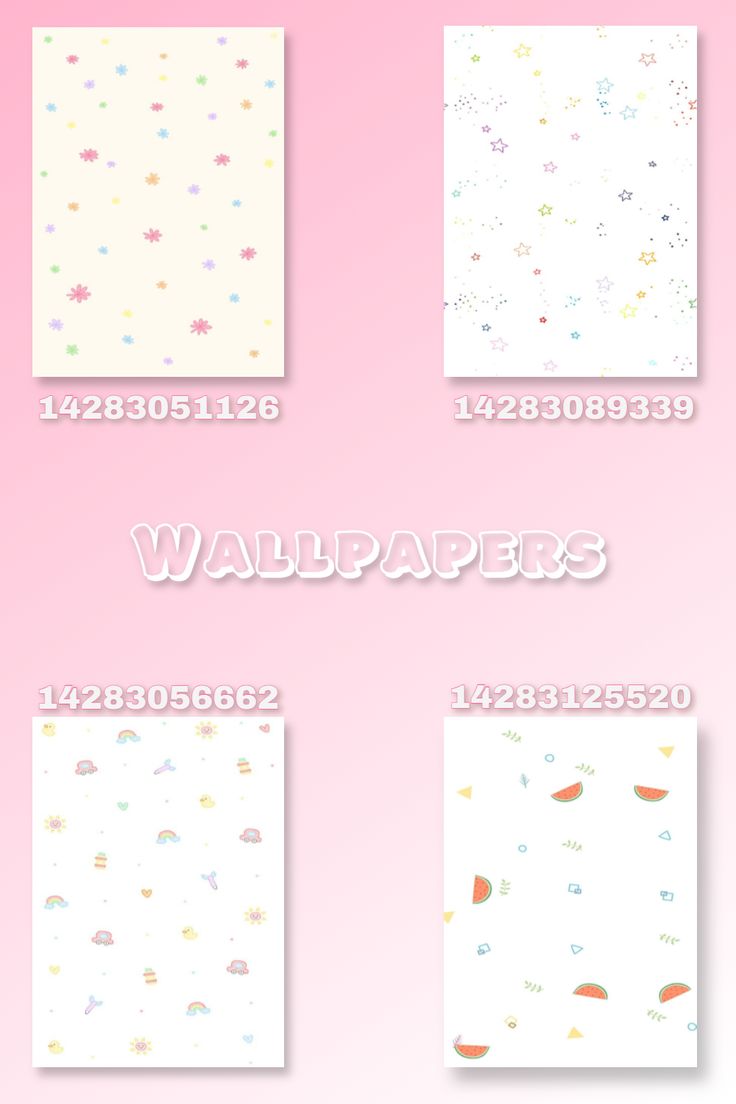 four different types of wallpapers on a pink background with the words, numbers and symbols