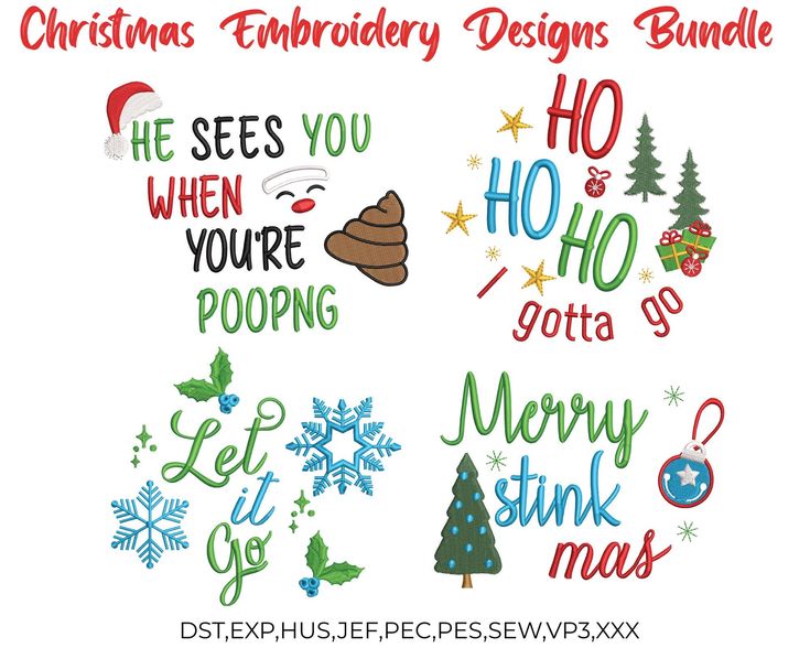 the christmas embroidery designs bundle is shown