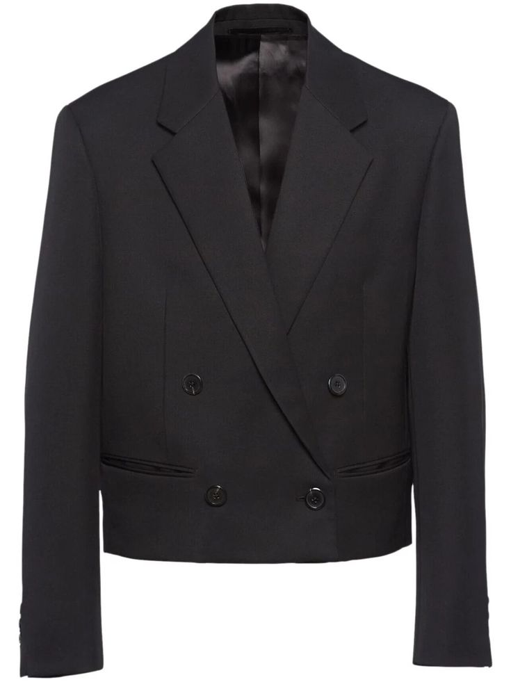 Shop Prada double-breasted wool blazer