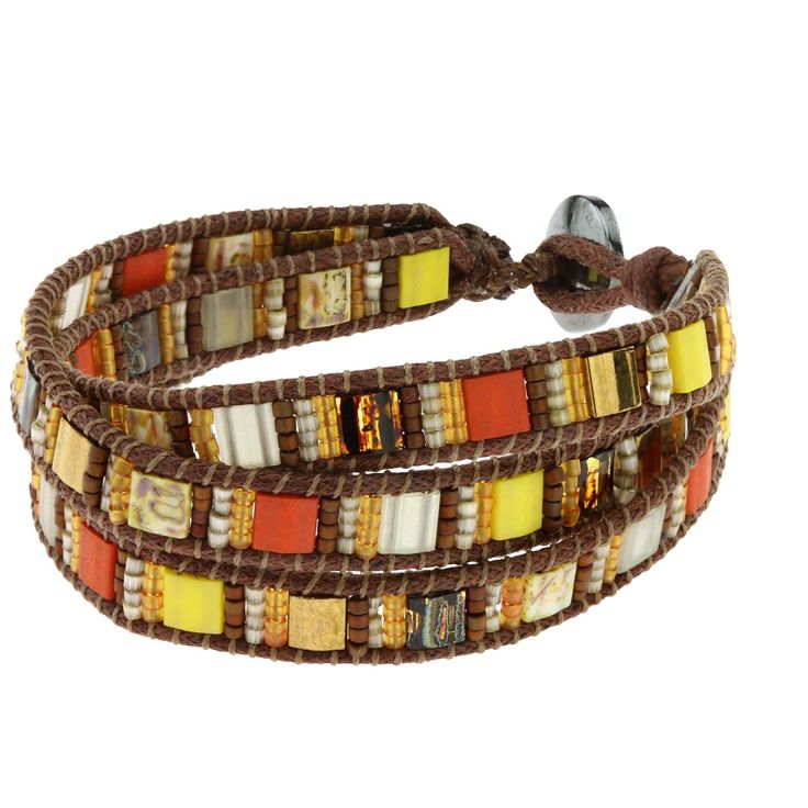 Guatemalan Glass Tile Bracelet Southwestern Style Multicolor Beaded Cuff Bracelet, Adjustable Southwestern Hand-tooled Bracelets, Tile Bracelet, Southwestern Hand-tooled Brown Bracelets, Southwestern Hand-strung Multicolor Beads, Multicolor Southwestern Hand-strung Bracelets, Spirit Clothing, Paw Print Jewelry, Fair Trade Jewelry