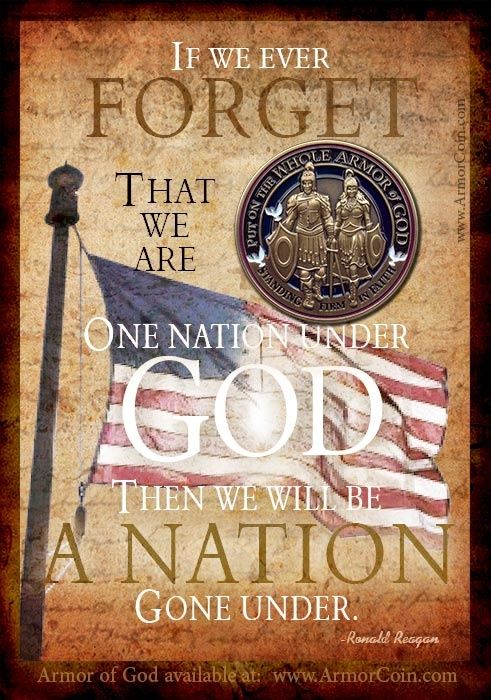 an american flag with the words, if we ever forget that we are one nation under god