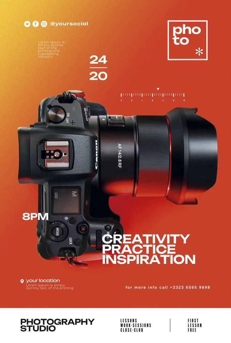 a camera with the words creative photography on it's front and back cover, which reads