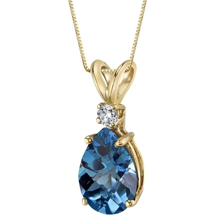 Featuring a Pear Shape London Blue Topaz this Pendant is crafted out of 14 Karat Yellow Gold. Free Shipping and Factory Direct Prices. Style P9596 Bracelet Cartier, December Birthstone Necklace, Shine Jewelry, Emerald Pendant, Expensive Jewelry, Emerald Jewelry, Yellow Gold Pendants, Diamond Pendant Necklace, London Blue Topaz