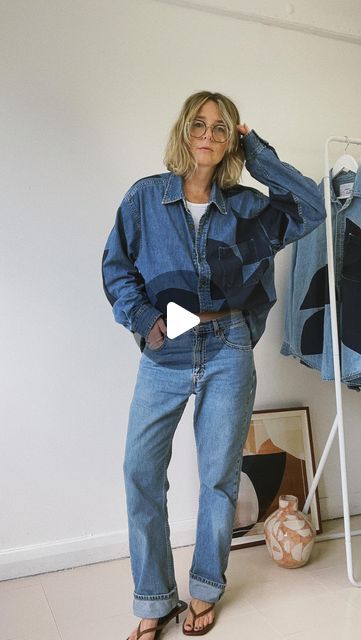 Button Down Denim Shirt Outfit, Oversized Denim Shirt Outfit Winter, Shirt Tucking Hacks Button Down, Partial Tucked In Shirt, French Tuck Button Down, How To Tie A Denim Shirt, How To Style Oversized Denim Shirt, How To Shorten A Button Up Shirt, Shirt Hacks Button Up