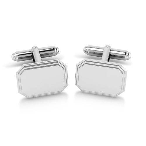 Krysaliis Sterling Engravable Stepped Edge Hexagon Cufflink Gift Boxed The Unique Shape And Elegant Design Makes For The Perfect Grooms Gift Or Graduation Gift. Made In Fine .925 Sterling, These Cufflinks Will Enhance His Wardrobe. Engrave Initials, Name Or Even A Logo As A Corporate Gift. Our Luxurious Solid Silver Cufflinks Are Appropriate For All Occasions. From A Monday Morning Meeting At The Office To A Friday Night Out On The Town With Friends, Cufflinks Are A Staple For Any Stylish Man Or Luxury Silver Rectangular Cufflinks, Classic Silver Jewelry In Gift Box, Classic Silver Jewelry With Gift Box, Elegant Rectangular Cufflinks With Polished Finish, Elegant Rectangular Cufflinks For Father's Day, Elegant Rectangular Cufflinks For Formal Occasions, Elegant Cufflinks With Gift Box, Elegant Silver Rectangular Cufflinks, Formal Rectangular Jewelry With Polished Edges