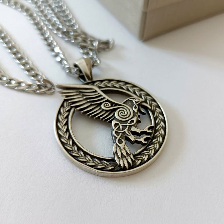 Celtic Raven, Raven Pendant, Raven Necklace, Precious Jewels, Necklace For Men, Oxidized Silver, Pendant Silver, Silver Man, Beautiful Bags