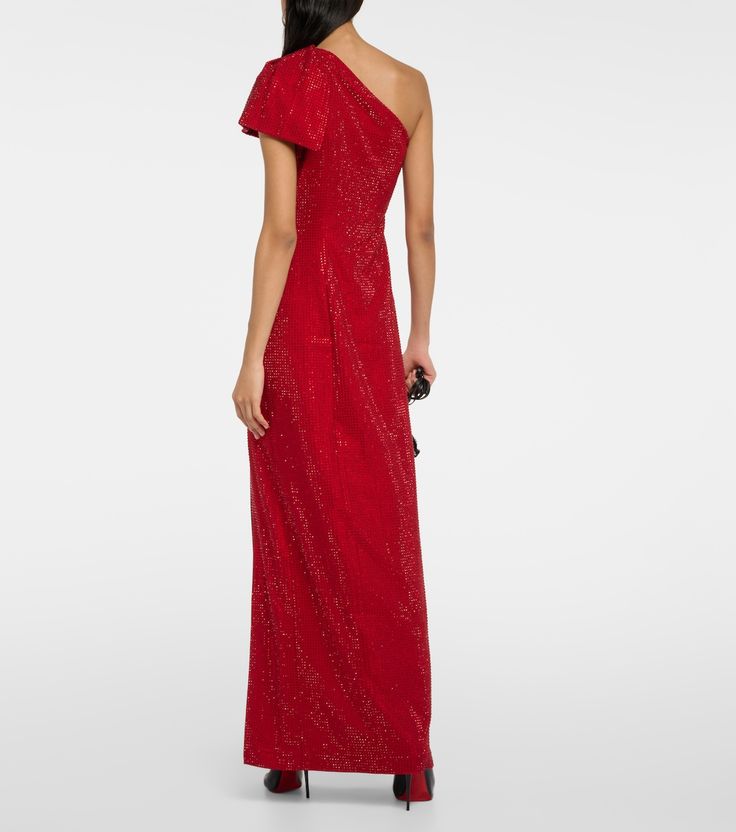 One-shoulder diamanté-embellished gown in red - Roland Mouret | Mytheresa Elegant One-shoulder Evening Dress For Red Carpet, Luxury Red Gown For Formal Occasions, Luxury Red Gown For Formal Events, Dressy Embellished Maxi Dress For Formal Occasions, Elegant One-shoulder Sequined Maxi Dress, Luxury Embellished Maxi Dress For Formal Occasions, One Shoulder Embellished Evening Dress, One-shoulder Formal Gown For Party Season, One-shoulder Gown For Formal Party Season