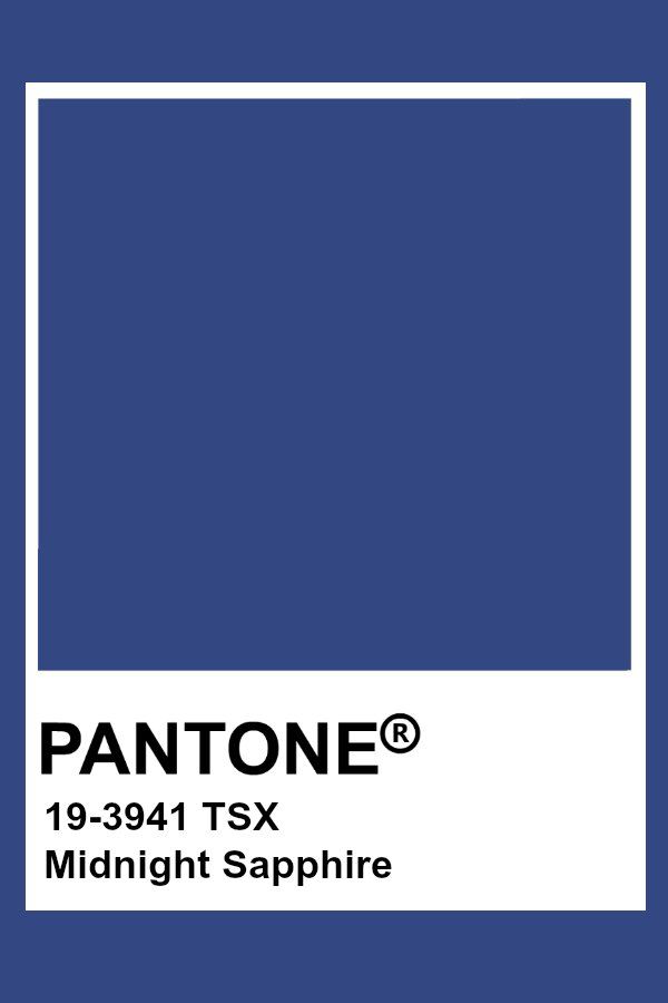 pantone's midnight sapphire blue color is shown in the frame, and it looks like