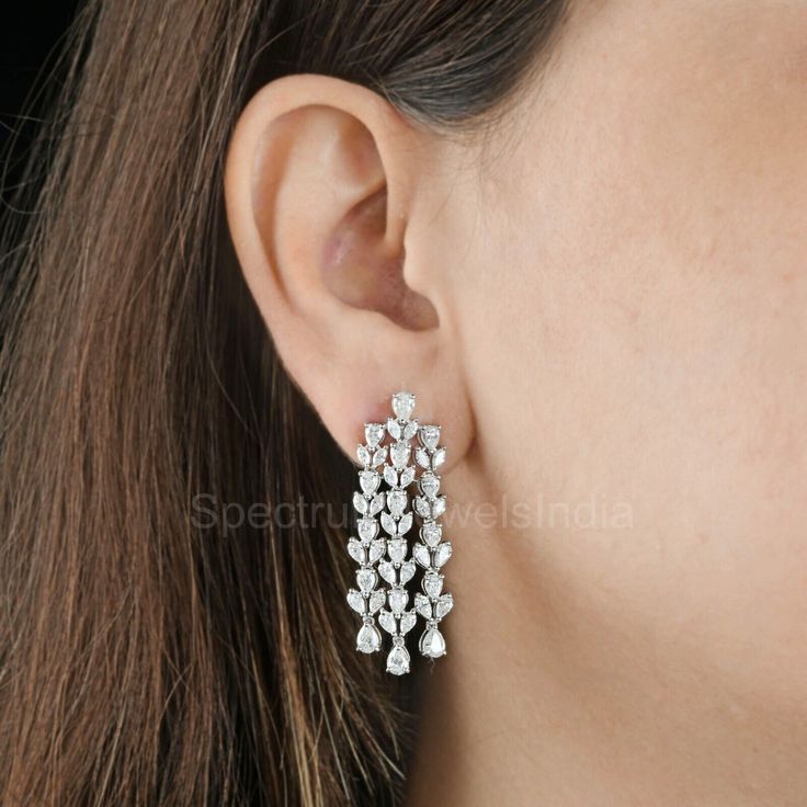 H/SI Pear Diamond Chandelier Dangle Earrings 18k White Solid Gold Jewelry 7.30Ct Diamond Teardrop Chandelier Earrings, Dazzling Diamond White Teardrop Chandelier Earrings, Dazzling Diamond Teardrop Chandelier Earrings, Diamond White Teardrop Chandelier Earrings For Anniversary, White Gold Teardrop Cubic Zirconia Chandelier Earrings, Formal Teardrop Chandelier Earrings In White Gold, Diamond Pear-shaped Chandelier Earrings, Diamond Chandelier Drop Earrings, Teardrop Diamond White Chandelier Earrings With Elegant Design