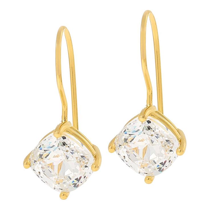 Radiance by Absolute™ 100-Facet Mixed Cut Drop Earrings Choose the right drop earring to suit your fancy from this mixed-cut set of 100-facet solitaires — round, cushion or heart-shaped.       Choice of:              Round earrings approx. 7/8"L x 7/16"W         Cushion earrings approx. 7/8"L x 7/16"W         Heart earrings approx. 13/16"L x 3/8"W               Stamped .925 sterling silver; rhodium plating or goldtone finish      Pierced with French wire backs with hooked closure   What You Get Gold Faceted Earrings For Evening, Elegant Gold Faceted Hoop Earrings, Classic Party Earrings With Lever Back, Faceted Drop Earrings For Evening, Classic Faceted Dangle Earrings, Classic Dangle Faceted Earrings, Classic Crystal Drop Earrings With Ear Wire, Classic Crystal Earrings With Lever Back, Elegant Faceted Hoop Earrings As Gift