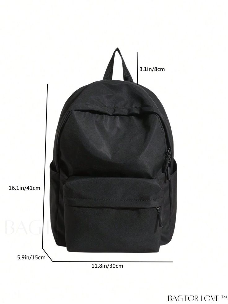 BagForLove - Black minimalist medium classic backpack Product Description Color Black Composition 100% Polyester Bag Size Oversized Pattern Type Plain Material Polyester Type Classic Backpack Size Chart INCH CM Handle Height Bag Height Bag Width Bag Length 34.6 inch 11.8 inch 5.9 inch 16.1 inch Handle Height Bag Height Bag Width Bag Length 88 cm 30 cm 15 cm 41 cm Details Pictures Similar Products h2 { text-align: center; } /* æ¢è¡ */ li{ white-space: normal; word-break: break-all; word-wrap: break-word; } .red-box { width: 100%; display: flex; flex-direction: row; flex-wrap: wrap; justify-content: center; } .red-box > div { width: 190px; height: 250px; margin: 10px; } .red-box > div > a > img { width: 190px; height: 250px; } .size-box { width: 100%; margin: auto; white-space: nowrap; } . Classic Large Capacity Backpack For School, Classic School Backpack With Large Capacity, Classic Large Capacity School Backpack, Solid Color Backpack For Students, Rectangular Backpack For Students, Solid Rectangular Backpack For Students, Classic School Backpack With Pockets, Rectangular Solid Color Backpack For Students, Everyday Casual Backpack