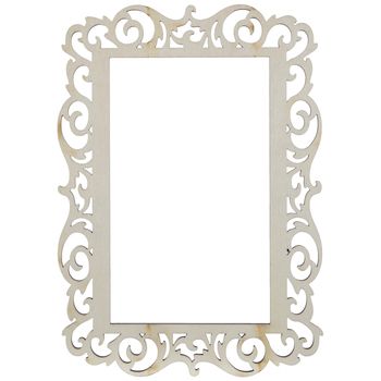 an ornate white frame on a white background