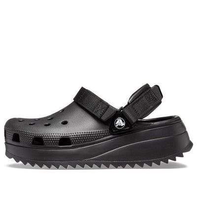 Crocs Classic Hiker Casual Sandals Unisex Black 206772-060 Non-slip Round Toe Sandals For Streetwear, Black Slingback Sandals With Textured Footbed, Casual Outdoor Platform Sandals, Summer Streetwear Sandals With Rubber Waffle Outsoles, Closed Toe Synthetic Sandals For Streetwear, Casual Sport Sandals With Ankle Strap And Rubber Sole, Synthetic Closed Toe Sandals For Streetwear, Black Synthetic Slingback Sport Sandals, Summer Streetwear Round Toe Clogs