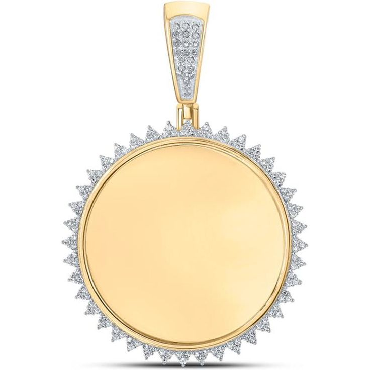 GND 10K Yellow Gold Round Diamond Circle Charm Pendant with Prong Set Diamonds - 3/8 Total Carat Weight Circle Jewelry, Diamond Cluster Earrings, Diamond Birthstone, Jewelry Appraisal, Circle Diamond, Heart Pendant Diamond, Diamond Hoop Earrings, Custom Jewelry Design, Everyday Jewelry