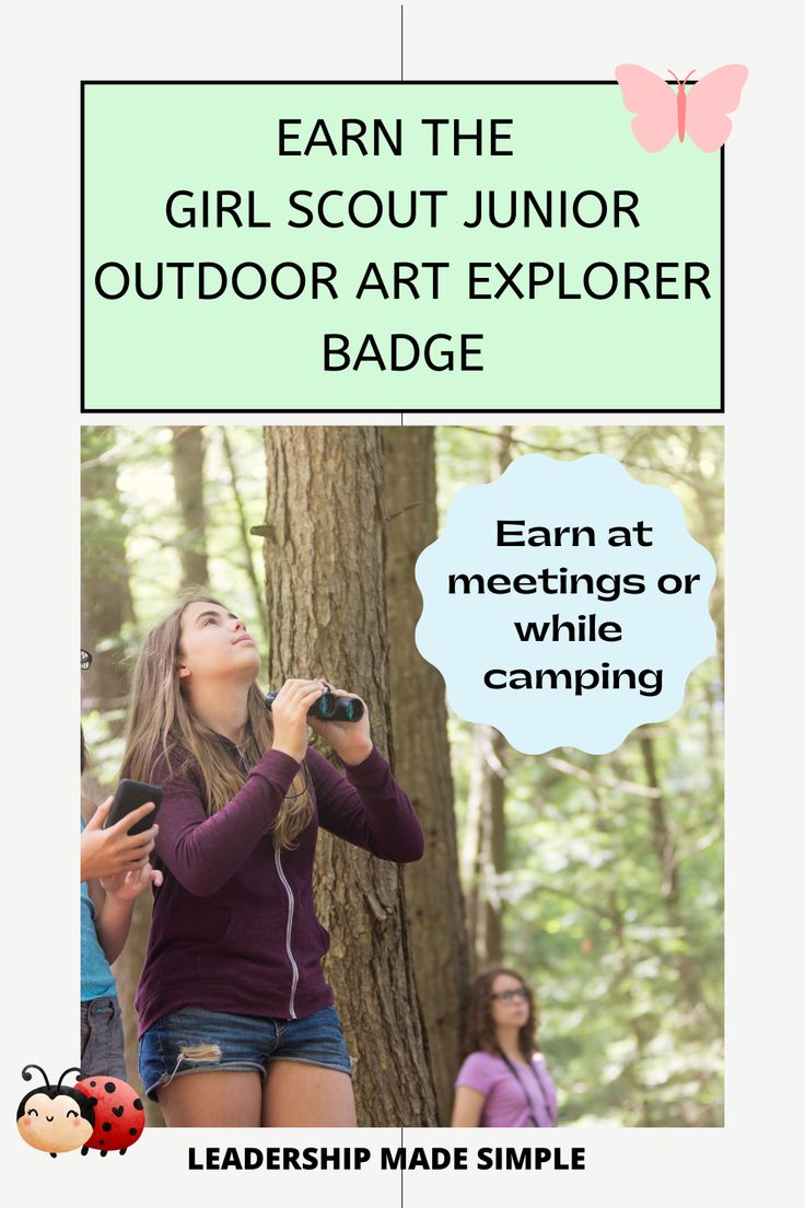 How to Earn the Girl Scout Junior Outdoor Art Explorer Badge Outdoor Art Explorer Junior Badge Ideas, Junior Outdoor Art Explorer Badge, Junior Badges, Junior Girl Scout Badges, Girl Scout Badges, Girl Scout Camping, Weekend Camping, Scout Badges, Girl Scout Juniors