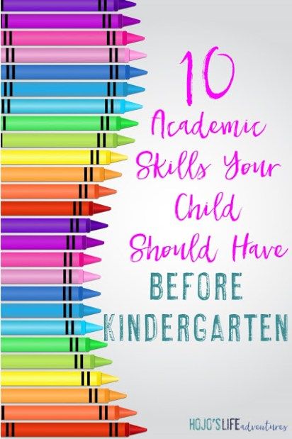 colorful crayons with the words 10 homemade skills your child should have before kindergarten