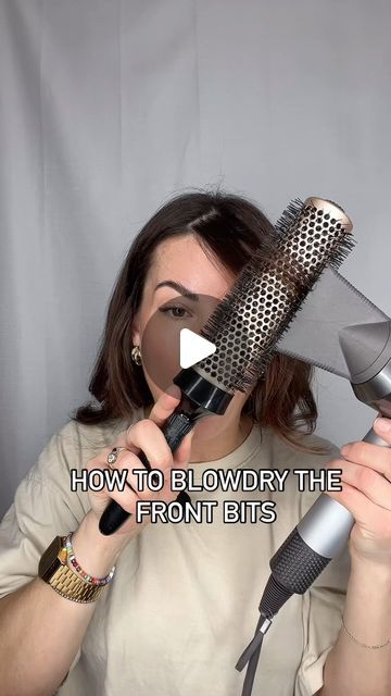 Kate Kuzminski        ALL THINGS HAIR… TUTORIALS… TOOLS… HACKS on Instagram: "How to BLOWDRY the front bangs bits layers!   #hairhack #hairvideo #hairtutorial #rootvolume #hairvolume #roundbrush #nanaimohairstylist #hairtutorialvideo #easyhairstyles #blowdryerhack #roundbrushblowout #blowouts #roundbrushblowdry #hairhacks #hairtipsandtricks #hairtutorial #hairvideo #hairtutorials #hairtutorialsvideos #hairsurvivalcourse" Blow Dry Tips For Long Hair, Short Blowdry Hair, How I Blow Dry My Hair, Easy Way To Blow Dry Hair, How To Blow Dry Face Framing Layers, How To Blowdry Layers, How To Blow Dry Front Of Hair, Flicky Blow Dry, How To Blowdry Bangs