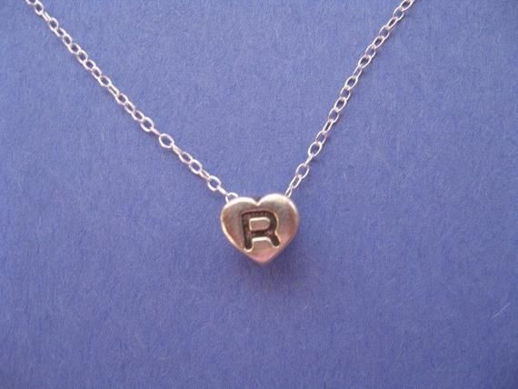 Small Letter R Necklace, Sterling Silver Necklace, Letter R Charm, Initial R, Letter R Charm Necklac Letter R Necklace, R Necklace, Simple Heart Necklace, R Letter, Initial R, Small Letter, Jewellery Unique, Sterling Silver Cross Pendant, Jewelry Website