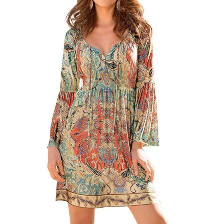 ZXZY Boho Style Women Dress Long Sleeve Beach Summer Dresses Floral Print Vintage Maxi Dress is sold exclusively by Power ZXZ LLC.Note:1. Please refer to our size chart before placing an order, including the size of the bust and dress length, in case the product is not suitable or meets your expectations.2. Garment Care: Do not screw, Dry in the air, Hand Washes, Do not Bleach, Non-High-Temperature Ironing, Avoid Over Exposure.3. Due to the shooting angle and tailoring, there may be a little dif Boho Style Women, Moda Over 40, Boho Beach Dress, Dress With Sleeves, Mode Boho, Beach Dresses Summer, Vintage Maxi Dress, Linnet, Floral Dress Summer