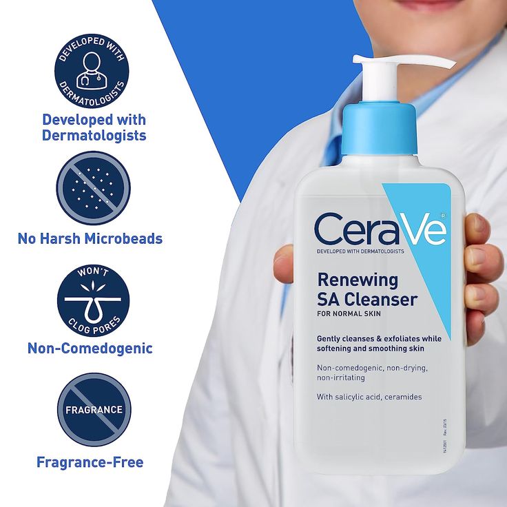 This face cleanser is suitable for acne prone, oily skin and even those with psoriasis. Cerave SA skin care products provide exfoliation and skin relief to dry skin, rough and bumpy skin, and all other skin types Cerave Sa Cleanser, Bha Exfoliant, Salicylic Acid Cleanser, Rough Bumpy Skin, Exfoliating Face Wash, Daily Face Wash, Exfoliating Face, Bumpy Skin, Acne Cleansers