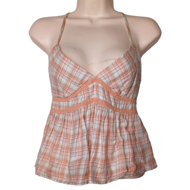 Forever 21 Light Pink Green Multi Plaid Print Sleeveless Boho Top * New With Tags * Large * Light Pink Green Plaid Print * Sleeveless * Boho Chic * Only Flaw Is A Very Light Fraying On One Of The Straps As Shown In The Last Picture. Bundle 2+ Items For Special Discounts Open To Reasonable Offers Hundreds Of Items Available In My Closet, New And In Excellent Pre-Owned Condition Same Day/Next Day Shipping Smoke Free And Pet Free Home Colors May Be Slightly Off Due To Lighting Spring Tank Halter Top Vest, Pink Cami Halter Top For Spring, Trendy Halter Neck Spring Tank Top, Trendy Halter Neck Tank Top For Spring, Feminine Summer Halter Neck Tank Top, Feminine Sleeveless Halter Top For Summer, Fitted Casual Sleeveless Halter Blouse, Fitted Casual Sleeveless Halter Top, Pink Sleeveless Blouse Camisole For Spring