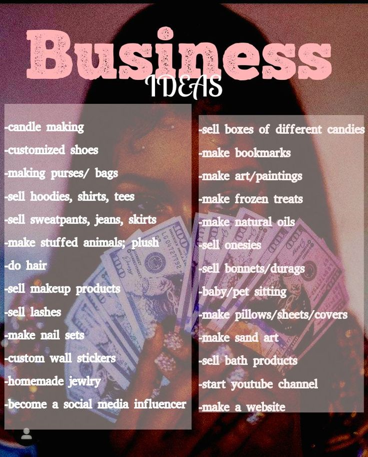 a woman holding money in front of her face with the words business ideas on it