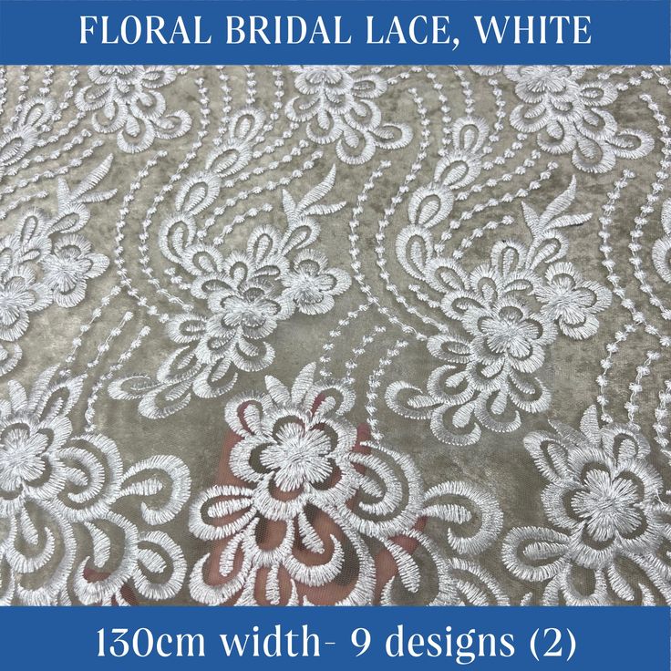 Beautiful, bridal lace with a scalloped edge. Amazing floral pattern. This is the 2nd design out of 11 that I have . It is 130 cm width please  note this is cut by meter (39") if you order 3m it will come in a continuous length! if you need a custom amount like a half a meter. please message me and we can work out a price White Scalloped Lace Dress For Bridesmaid, White Lace Bridesmaid Dress With Scalloped Lace, Fitted Lace Dress With Scalloped Edges For Wedding, Fitted White Lace Dress With Scalloped Edges, White Fitted Lace Dress With Scalloped Edges, Fitted Lace With Lace Trim For Bride, White Lace Dress With Scalloped Edges, White Lace Dress For Bridal Shower, White Scalloped Lace Wedding Dress For Bride