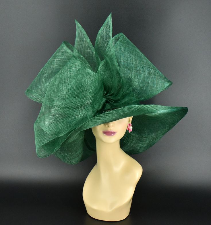 ✿*.Key Features: 100% high quality Sinamay woven material, wide brim with Jumbo bows. It's more beautiful in person! Light and comfortable! Great for Kentucky derby, weddings, Royal Ascot, horse races, cocktails, tea party, or any hat wearing occasion. Hat base size: From front to back appr: 20.5" (52cm) From left to right appr: 21.25" (54cm) Wide brim Appr: 7~8" Head girth: 22.5" (57cm) , adjustable string inside to make smaller to fit your head. If you want other colors in this style, just search the same item code in my store, you will find them. ✿*.Tip.*✿ ❣️If you want a customized piece, please follow the instructions below: 🔹Present style of hat or fascinator you would like from the store, with additional photos of your outfit and any other details you'd like me to know. 🔹After thi Hat Tea Party, Sinamay Hat, Kentucky Derby Fascinator, Horse Races, Sinamay Hats, Hat Wedding, Church Hat, A Hat In Time, Hat Base