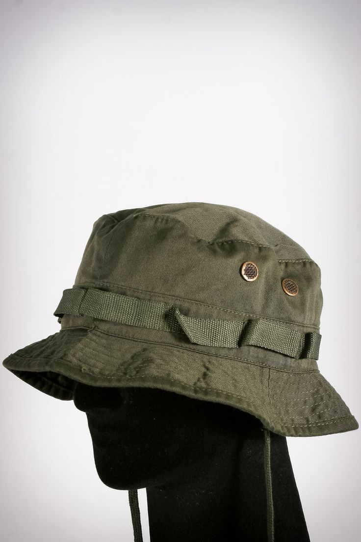 Khaki Bucket Hat For Outdoor Activities, Outdoor Canvas Bucket Hat With Short Brim, Green Cotton Military Hat, Military Style Hat For Streetwear, Green Military Cotton Hat, Green Military Hat For Outdoor Activities, Military Green Hat For Outdoor Activities, Military Style Green Bucket Hat For Outdoor, Military Style Khaki Bucket Hat For Outdoor