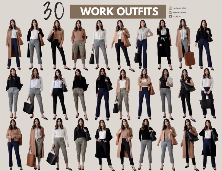 Looking to build a work capsule wardrobe? In this post, I will show you how you can put together and style 30 work outfits using just 18 pieces! Staple Wardrobe Pieces Business Casual, Business Casual Outfits For Women Capsule Wardrobe, 30 Work Outfits, Staple Office Wardrobe Pieces, Career Capsule Wardrobe, Office Staples Work Outfits, Work Outfits Women Capsule, Work Outfits Women Office Capsule, Business Attire Capsule Wardrobe