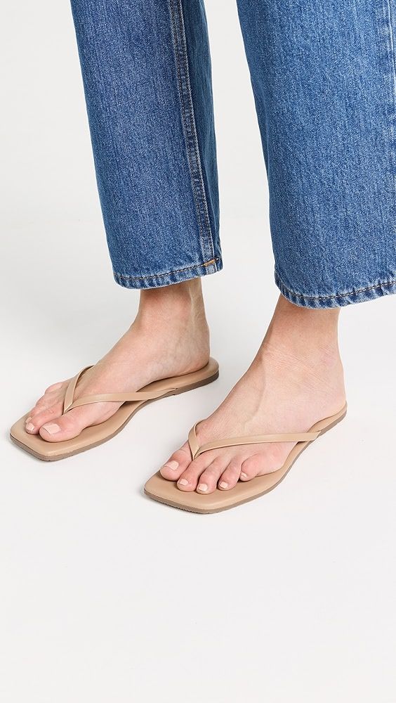 TKEES Square Toe Lily Flip Flops | Shopbop Summer Toe Post Slippers With Ortholite Insole, Casual Toe Post Flip Flops With Leather Footbed, Comfortable Leather Footbed Flat Flip Flops, Trendy Cushioned Single Toe Strap Flip Flops, Casual Slippers With Ortholite Insole And Toe Post, Vacation Flip Flops With Ortholite Insole, Ortholite Insole Toe Post Flip Flops For Vacation, Trendy Leather Flip Flops With Textured Footbed, Casual Everyday Flip Flops With Single Toe Strap