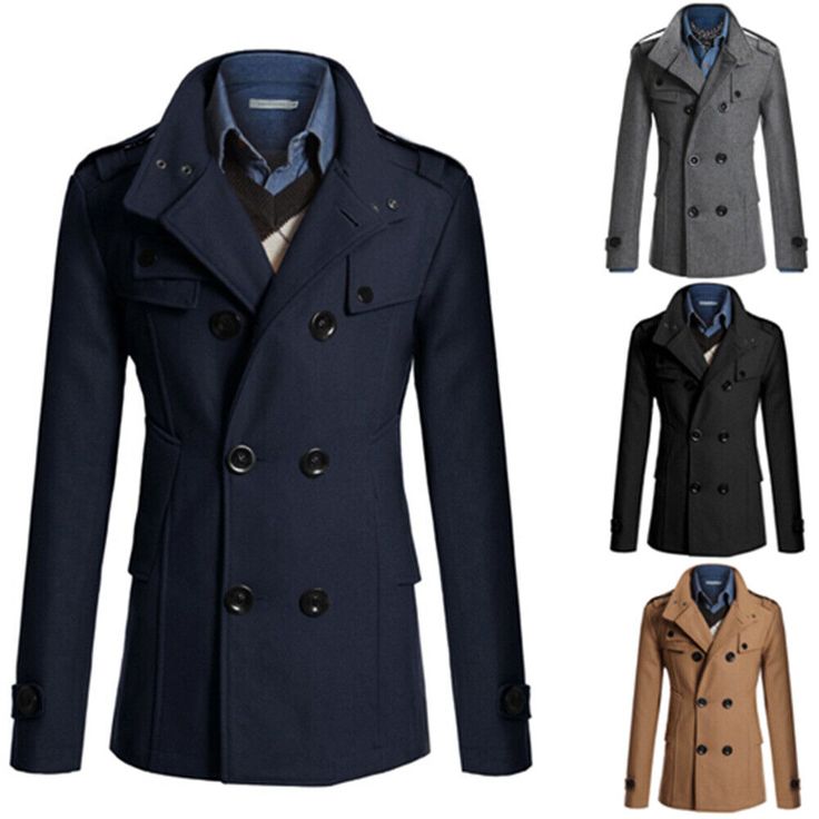 Men Gent Winter Formal Trench Coat Double Breasted Overcoat Long Jacket Outwear Feature: 100% Brand New And High Quality Style: Fashion,Hot,Casual Season:Spring,Fall,Winter Material:Polyester Size:M,L,XL,3XL Occasion: Everyday,Daily,Business Pattern:Solid Packing:1PCS*Coat Please note:Due to the light and screen difference, the item's color may be slightly different from the pictures. Please understand. We guarantee the style is the same as shown in the pictures,but not the same performance on different bodies as on the model. Thanks! Size Chart Size (CM) Length Bust Sleeve Shoulder Waist Hip S - - - - - - M 72 102 62 42 - - L 74 106 63 44 - - XL 76 110 64 46 - - 2XL 78 114 65 48 - - 3XL 80 118 66 50 - - One Size - - - - - - Note:1.  1cm=0.39 inch; 2. Item size information manual measureme Casual Fitted Wool Coat, Winter Cotton Blazer With Stand Collar, Winter Long Sleeve Single Breasted Pea Coat, Winter Single-breasted Long Sleeve Pea Coat, Tailored Winter Outerwear With Stand Collar, Fitted Long Sleeve Double-breasted Peacoat, Winter Pea Coat With Button Closure, Fitted Solid Color Winter Outerwear, Fitted Long Sleeve Outerwear With Double Button Closure