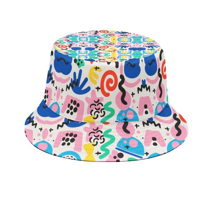 GROOVY BUCKET HAT - dragqueenmerch Summer Streetwear Sun Hat With Curved Brim, Curved Brim Sun Hat For Summer Streetwear, Wide Brim Sun Hat For Summer Streetwear, Multicolor Bucket Hat For Summer Streetwear, Casual Multicolor Bucket Hat For Streetwear, Summer Streetwear Bucket Hat, Casual Curved Brim Hat With Graphic Print, Summer Streetwear Brimmed Bucket Hat, Trendy Multicolor Bucket Hat For Outdoor