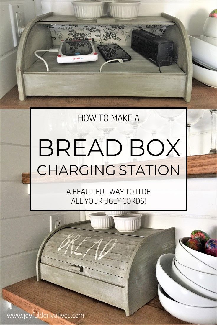 the bread box charging station is organized and ready to be used