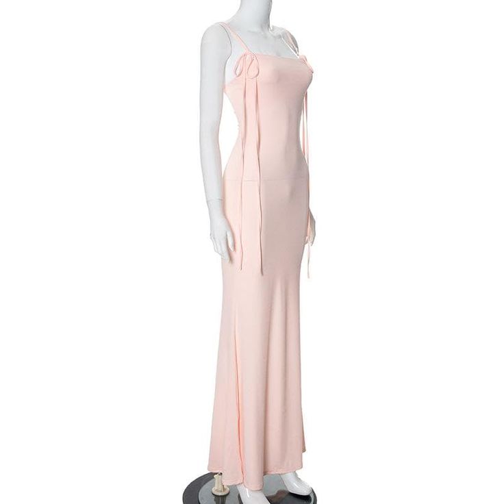 Please refer to our sizing chart for a guideline when choosing a size. 5 business days order processing time. 90% polyester 10% spandex Chic Spaghetti Strap Maxi Dress With Tie Back, Solid Maxi Dress With Adjustable Straps, Elegant Fitted Sling Maxi Dress, Chic Fitted Sling Maxi Dress, Prom Slip Dress With Tie Back In Maxi Length, Solid Color Chic Suspender Dress With Spaghetti Straps, Chic Solid Color Suspender Dress With Spaghetti Straps, Party Maxi Dress With Tie Back, Solid Color Maxi Dress With Tie Back For Party