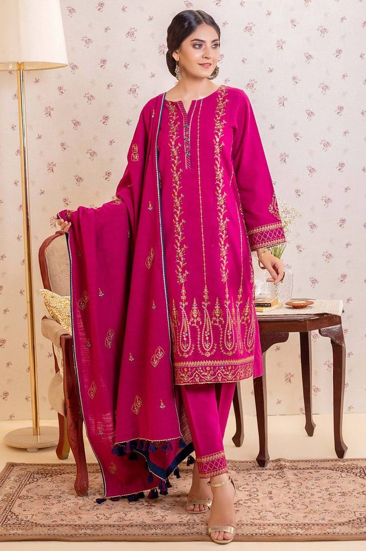 Zeen Wum31410 Fuchsia Rose Luxury Winter 2021 Eid Pink Kurta With Dabka Work, Pink Bollywood Kurta With Naqshi, Pink Naqshi Unstitched Churidar, Pink Bollywood Kurta With Naqshi Detailing, Pink Churidar With Naqshi Straight Kurta, Festive Pink Kurta With Naqshi Details, Pink Lawn Suit With Dabka Work, Pink Unstitched Churidar With Naqshi, Pink Naqshi Lawn Suit For Wedding