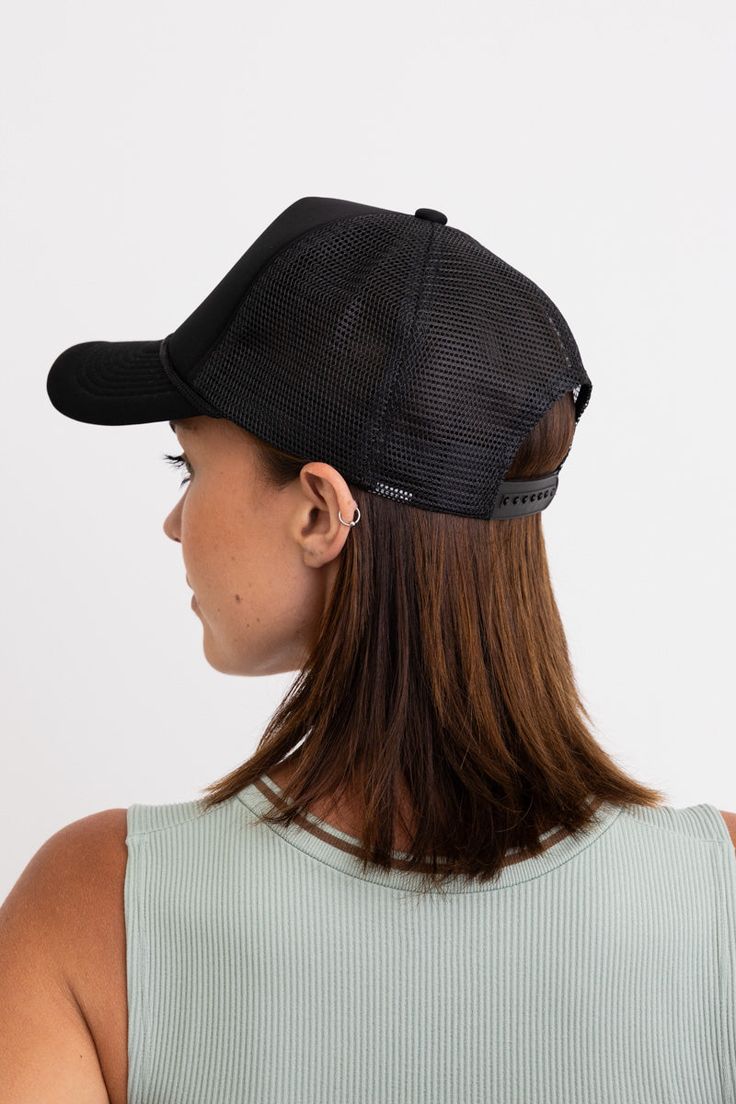 The Classic Mesh Foam Trucker's Hat is your go-to for casual cool. With its comfy foam front, breathable mesh back, and iconic snapback design, this hat is perfect for sunny days, road trips, and laid-back adventures. Pop it on, and you're instantly ready to rock that effortlessly stylish look! #lovemyleto 100% Polyester Imported Lightweight Cap For Streetwear, Breathable Streetwear Hat One Size, Adjustable Lightweight Mesh Hat, Breathable Streetwear Hat One Size Fits Most, Breathable Streetwear Hat, Summer Baseball Cap With Breathable Mesh And Curved Brim, Lightweight Mesh Snapback Trucker Hat, Black Curved Bill Trucker Hat For Beach, Black Trucker Hat With Curved Bill For Beach