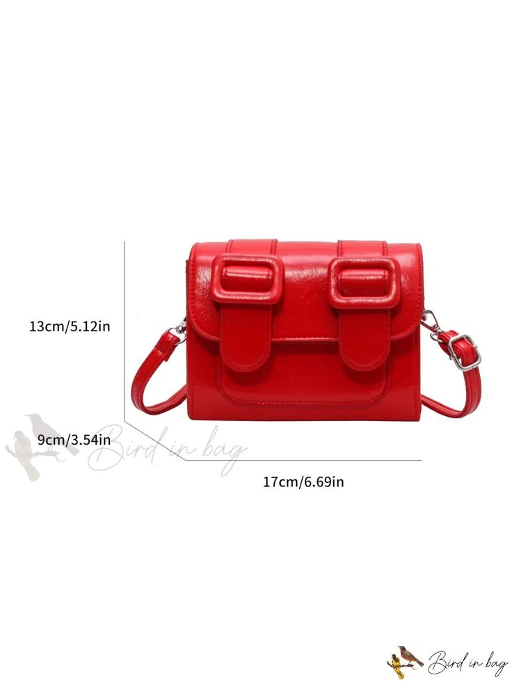 Bird in Bag - Leather Bag Buckle Decoration with Neon Red Stylish Design for Everyday Use Red Square Satchel For School, Retro Red Rectangular Shoulder Bag, Red Rectangular Box Bag With Large Capacity, Rectangular Shoulder Bag With Hasp Closure As Gift, Rectangular Shoulder Bag With Hasp Closure For Gift, Red Square School Bag, Trendy Red Shoulder Bag For School, Red Square Satchel For Daily Use, Trendy Red Shoulder Bag With Hasp Closure