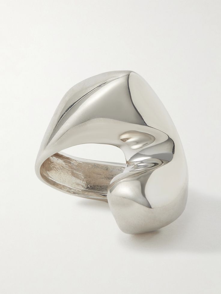 Brooklyn-based sculptor Simone Bodmer-Turner lends her artistic eye to a collaboration with AGMES. Part of the collection, this ring is handmade from recycled silver in a chunky, abstract shape. Wear yours with similar pieces from the brand. Jewelry Goals, Abstract Ring, Recycled Ring, Chunky Silver Jewellery, Abstract Shape, Shape Wear, Chunky Rings, Rings Jewelry Fashion, Pave Ring