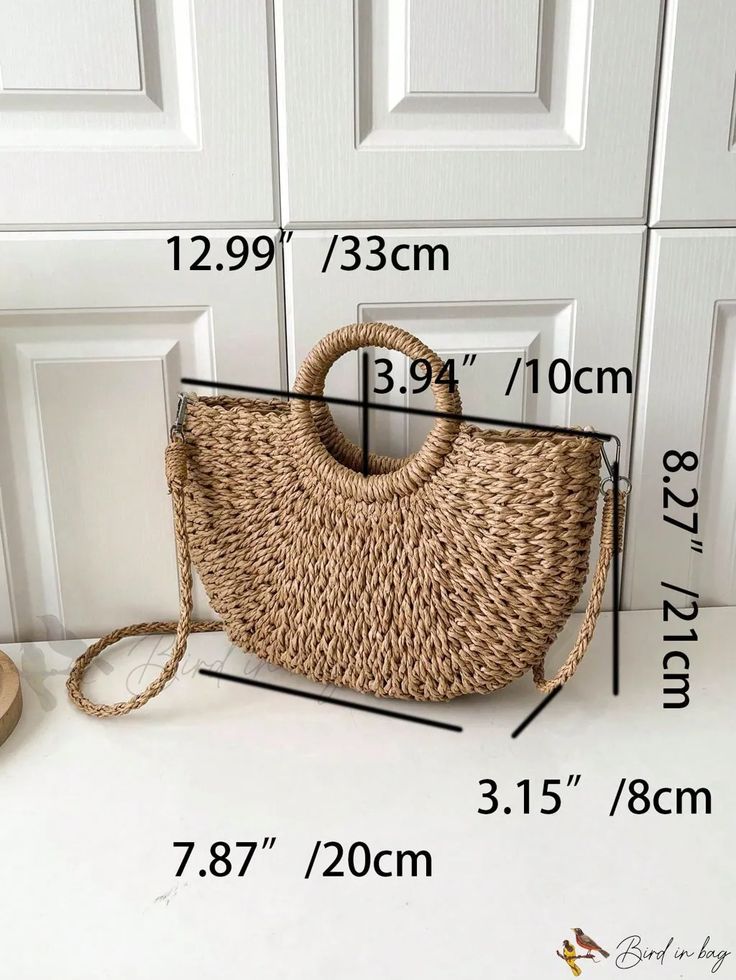 Bird in Bag - Double Straw Bag with Handles, Perfect for Summer Beach Trips Summer Beach Bag With Detachable Handle In Natural Color, Vacation Straw Tote Bag With Detachable Handle, Vacation Tote Straw Bag With Detachable Handle, Summer Straw Shoulder Bag With Detachable Handle, Summer Bags With Detachable Handle And Rectangular Shape, Summer Beach Bag With Detachable Handle, Summer Beach Bag With Detachable Double Handles, Eco-friendly Summer Bags With Handles, Eco-friendly Bucket Bag For Summer