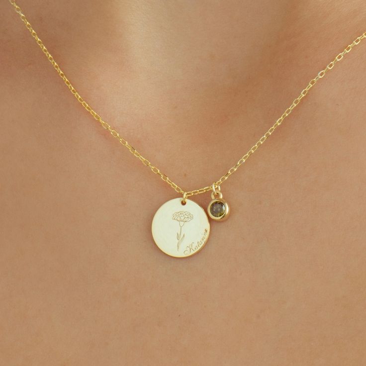 14k Solid Gold Birthstone Necklace, Zirconia Necklace, Name Necklace, Gemstone Necklace, Bridesmaid Gift, Gifts for Her, Flower Necklace, Floral Necklace, Gift for Mom, Christmas Gift, Birthday Necklace, Name Necklace, Handmade Jewelry, Name Necklace ☆ Back to my store for more options: https://www.etsy.com/shop/GoldJewelryWorkshop ☆ All the pieces you purchased from GoldJewelryWorkshop come with a Certificate of Authenticity(8k, 14k and 18k solid gold) ► Birthstone Name Necklace * Material: Hig Elegant Charm Necklace With May Birth Flower And Birthstone, Elegant Charm Necklace With Birth Flower For May Birthstone, Dainty Flower Charm Jewelry For May Birthstone, Elegant Birth Flower Charm Necklace For May Birthstone, Dainty Emerald Flower Charm Jewelry, Delicate May Birthstone Jewelry With Flower Charm, Delicate Jewelry With Flower Charm For May Birthstone, Elegant Gold Birthstone Necklace With Birth Flower, Delicate Jewelry With May Birthstone And Birth Flower