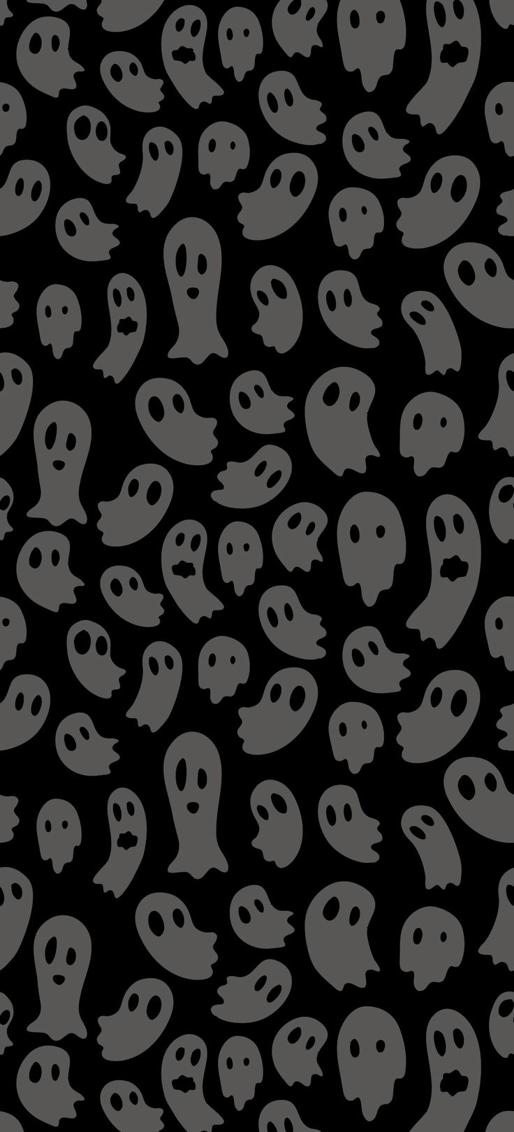 a black and white background with lots of ghost heads