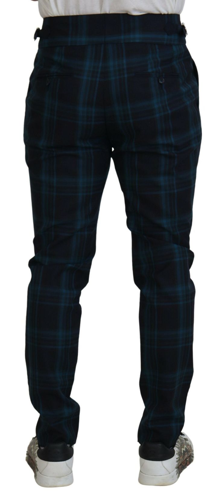 Blue Purple Plaid Wool Trousers Pants Crafted from high-quality wool fabric Slim fit with a tailored silhouette Plaid pattern in blue and purple Button and zip fly closure Belt loops for added convenience Four pockets for storage Versatile design suitable for formal and casual occasions Material: 100% Wool Pants Model, Dolce And Gabbana Blue, Dolce Gabbana Dress, Purple Plaid, Wool Trousers, Dolce E Gabbana, Chino Pants, Wool Dress, Guess Jeans