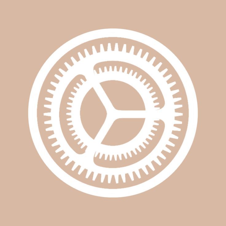 a white circle with gears on it