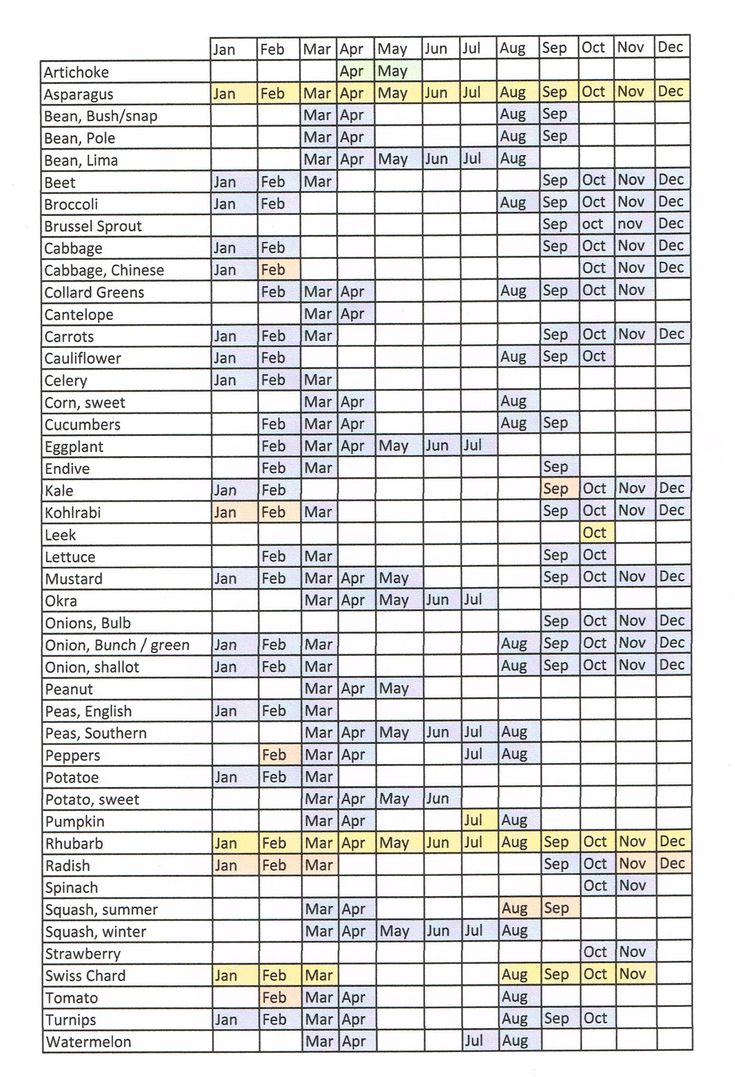 an image of a table with the names and numbers for different types of items in it