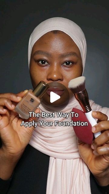 Zainab Iye | Beauty Content Creator | Influencer on Instagram: "How to properly apply your foundation for a flawless finish ✨️ Step By Step Tutorial 

I hope this helps 🫶🏾

.

PRODUCTS USED:
@milkmakeup VEGAN MILK Moisturizer
@lorealusa @lorealparis BRIGHT REVEAL spf50 sunscreen 
@onesize SECURE THE GLOW hydrating primer 
@esteelauderuk @esteelauder DOUBLE WEAR Stay-in-Place Foundation in RICH CARAMEL 
@merakcosmetics setting powder in CURRY 
__________________________

#makeup #foundation #makeupforbeginners #foundationroutine #easymakeup #beginnermakeup #beauty #makeuptips #makeupbase #makeuptutorial #foundationhack #beautytips #makeuphacks #reels #makeuptipsandtricks #doublewear #reelsinstagram #makeupapplication #makeupartist" How To Use Makeup Step By Step, Best Makeup For Maturing Skin, Foundation Tutorials Step By Step, How To Put On Foundation, How To Apply Makeup Step By Step, Foundation Makeup Tutorials, Simple Makeup Tutorial For Beginners, Makeup For Darker Skin, Fresh Makeup Tutorial