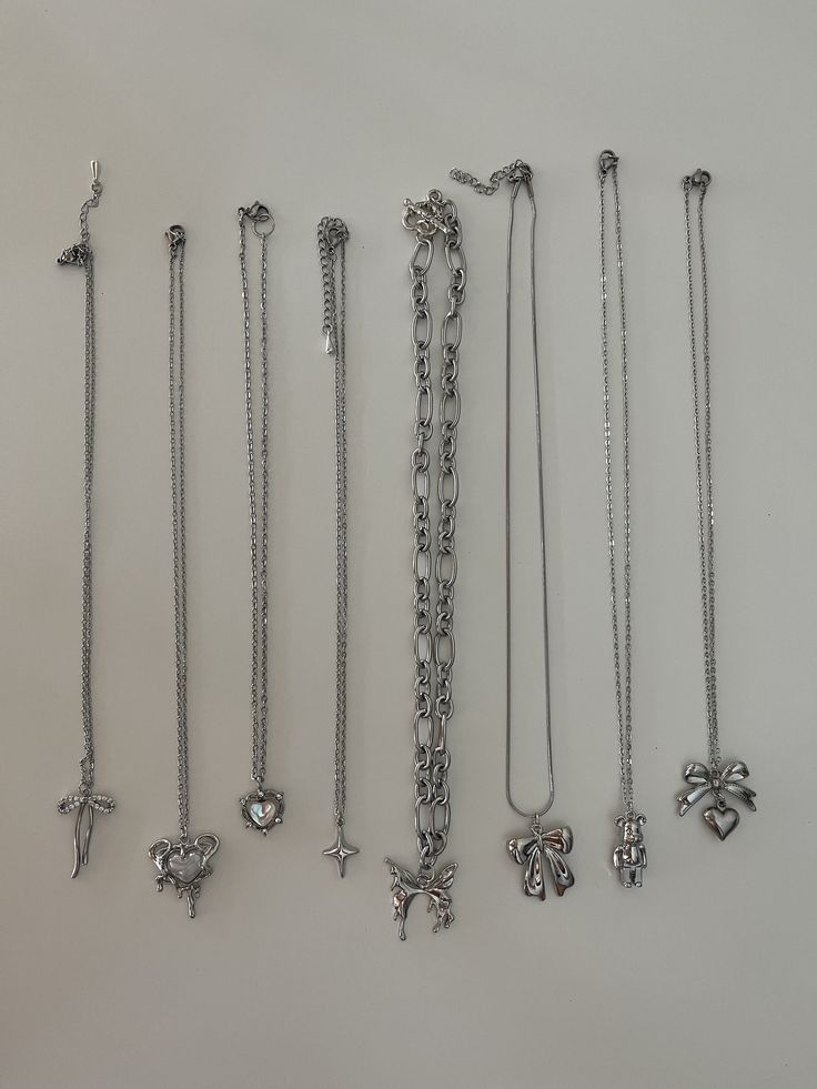 Silver y2K Necklaces in 8 styles - Unisex  1) Choose your necklace style 2) Choose your length (15in = short, 16in = average, 18 = long) Silver Necklaces Vintage, Cheap Silver Necklaces, Long Necklace Silver, Silver Jewelry Y2k, Silver Y2k Jewelry, Y2k Jewelry Aesthetic, 2000 Jewelry, Y2k Style Handmade Silver Necklaces, Stacked Necklaces Silver