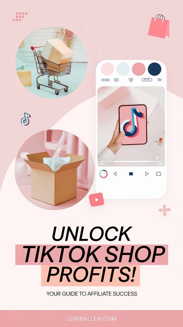 an advertisement for a mobile shop with the text unlock tiktok shop profits your guide to